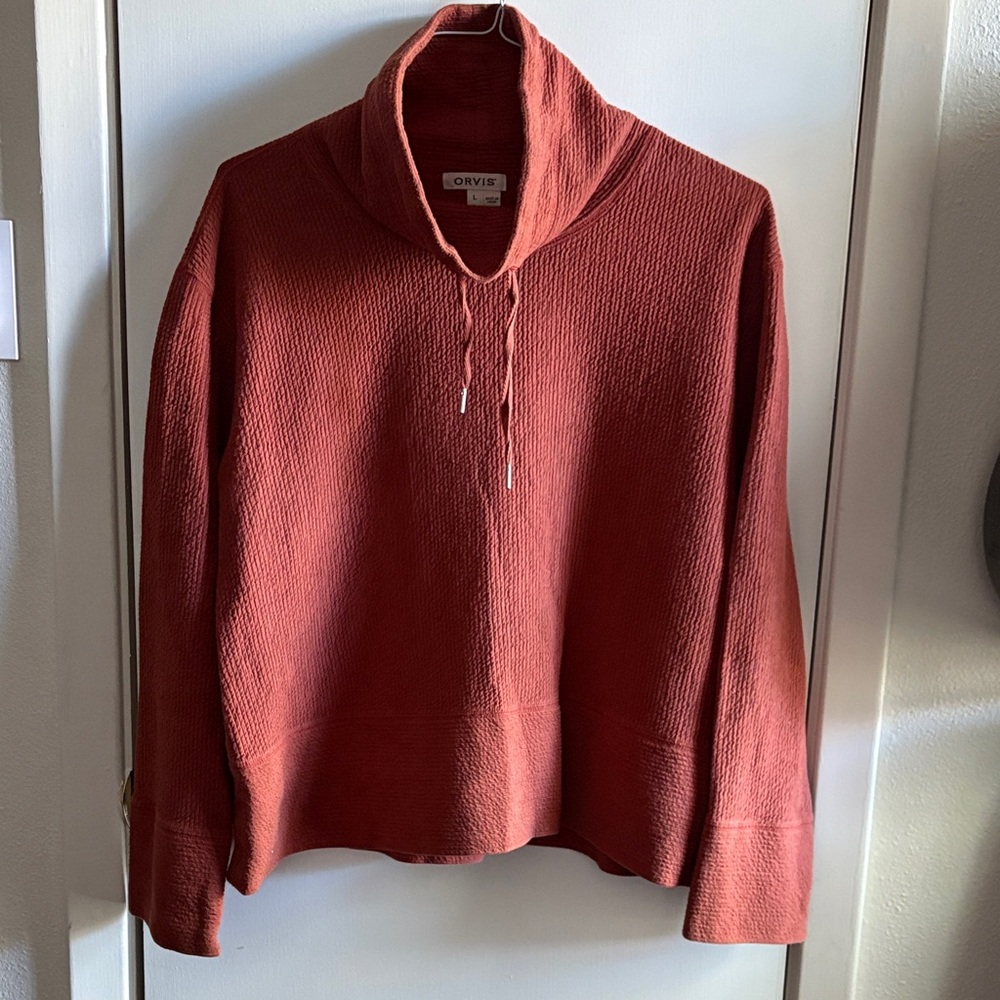 Orvis cowl neck pullover sweatshirt Sz L